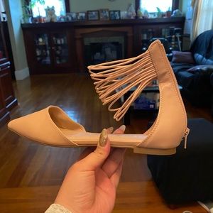 Forever 21 Cream Pointed Gladiator Flats